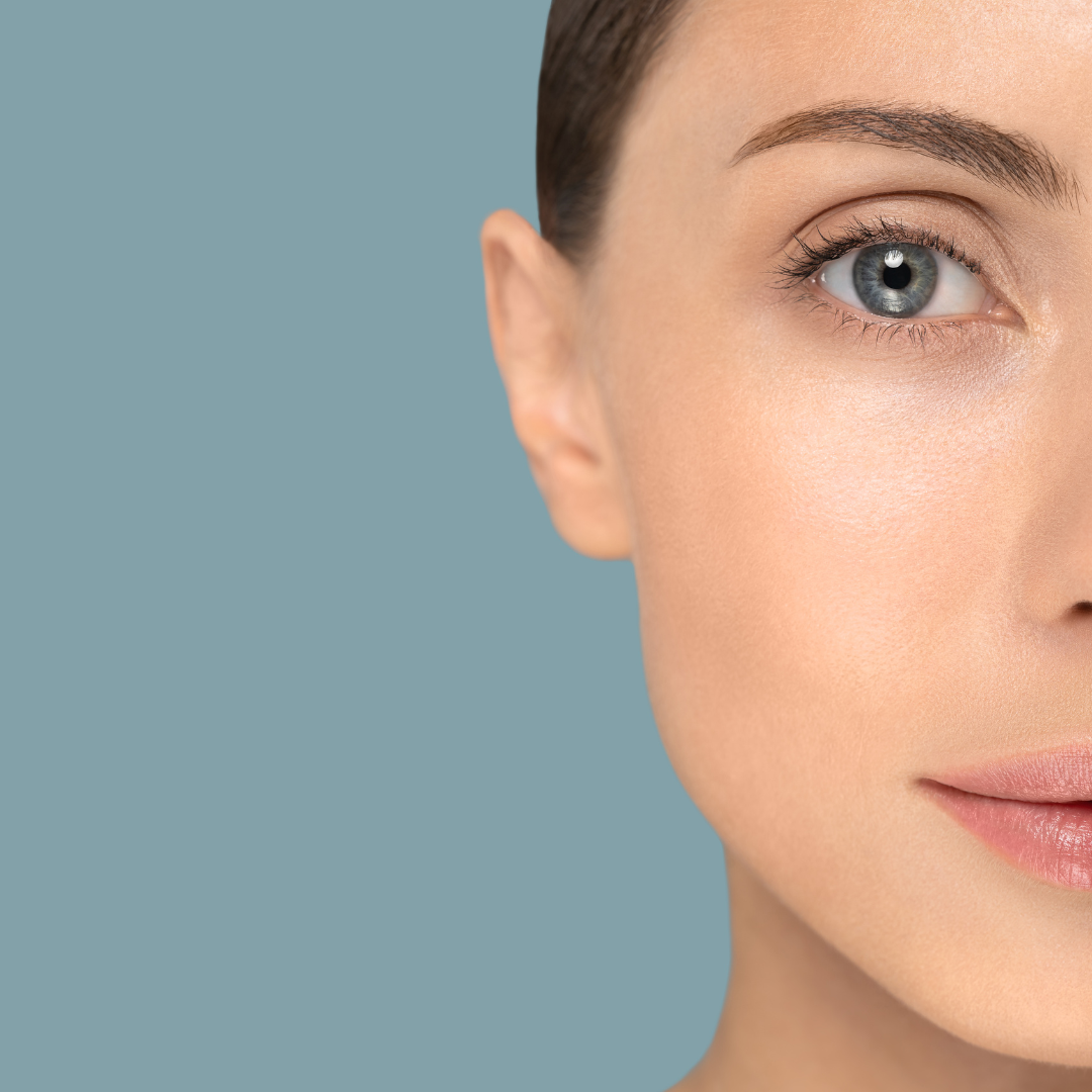 Woman's right side of face visible promoting Brow Wow